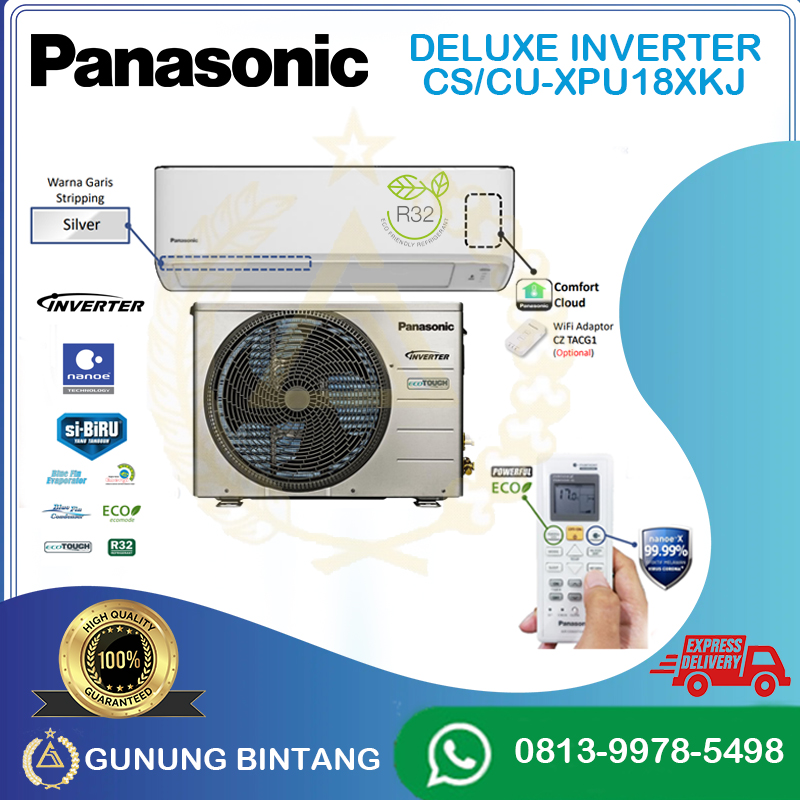 AC SPLIT PANASONIC DELUXE INVERTER 2 PK - CS-XPU18XKJ